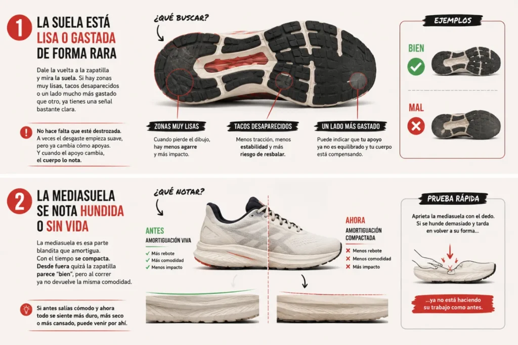 Infografía de cuando cambiar las zapatillas de running